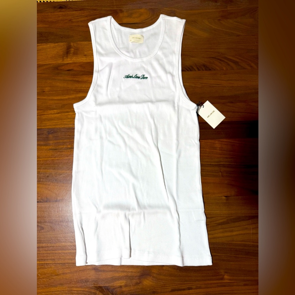 Aime Leon Dore Embroidered Logo Tank Top Size XXL White Cotton Ribbed Undershirt